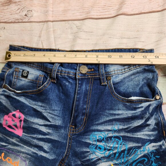 Switch Remarkable Girl Size 16 Blue Jeans Colorful Graffiti Art Denim NWOT - Picture 11 of 12